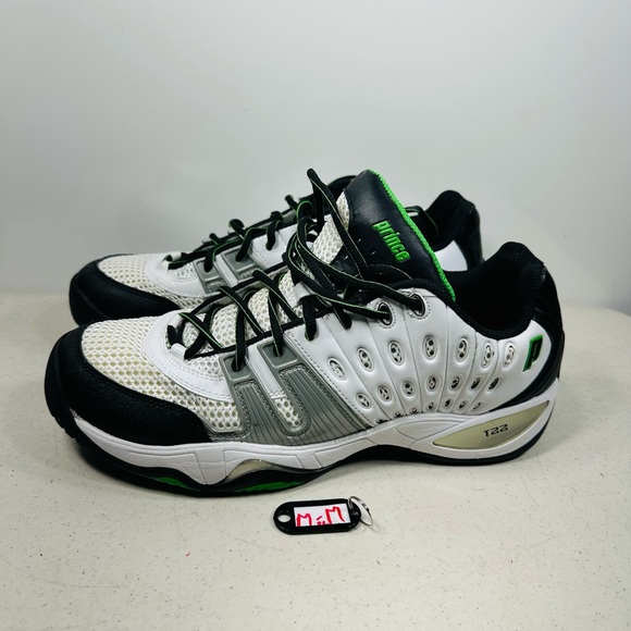 Prince Other - Prince Black, White, and Green Tennis Shoes 13